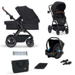Poussette 3 En 1 Kinderkraft B-Tour Deep Black