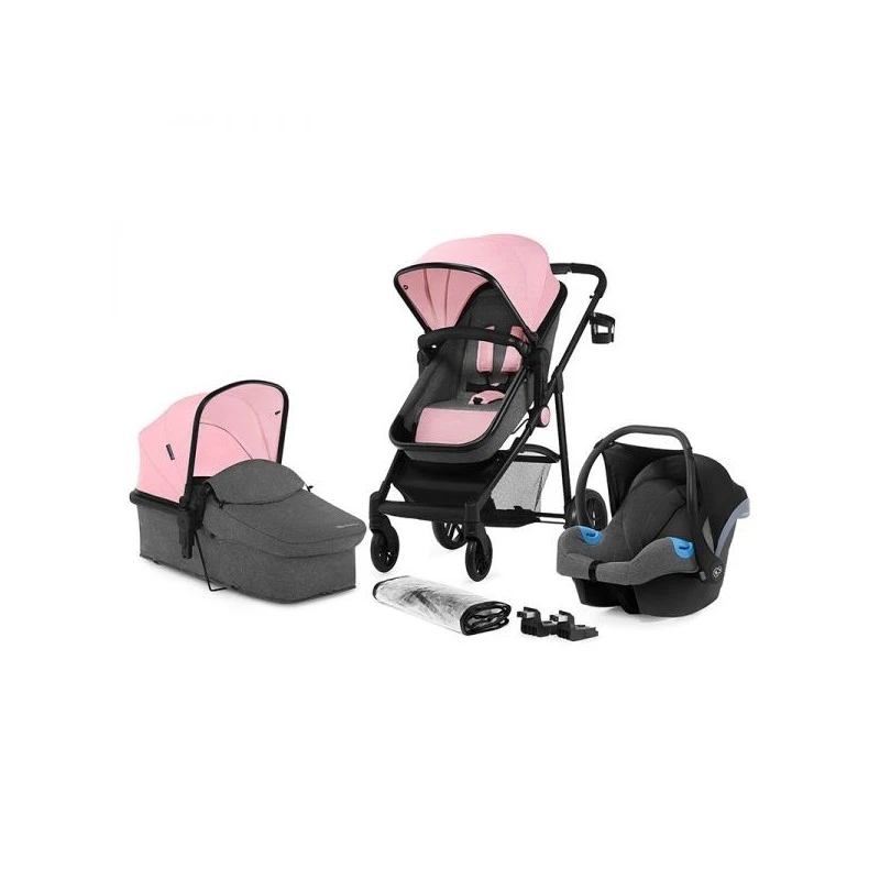 Poussette 3 En 1 Kinderkraft Juli Pink 1 Poussette 3 En 1 Kinderkraft Juli Pink