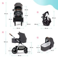 Poussette Combinée Kinderkraft Everyday Dark Grey -Kinderkraft poussette combinee kinderkraft everyday dark grey 11