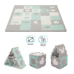 Tapis En Mousse Puzzle 3D Kinderkraft Luno Shapes Mint -Kinderkraft tapis en mousse puzzle 3d kinderkraft luno shapes mint 10