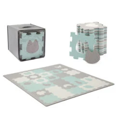 Tapis En Mousse Puzzle 3D Kinderkraft Luno Shapes Mint